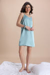 Zivame Luxe Satin 4 Pc Sleep Set - Mist Green — thumbnail 5